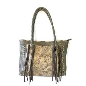 Montana West Grey Leather Shoulder Bag